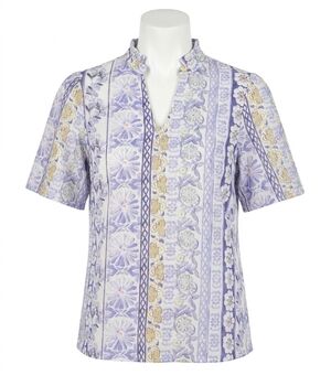 NEW VOY floral ruffle collar days top in lavender